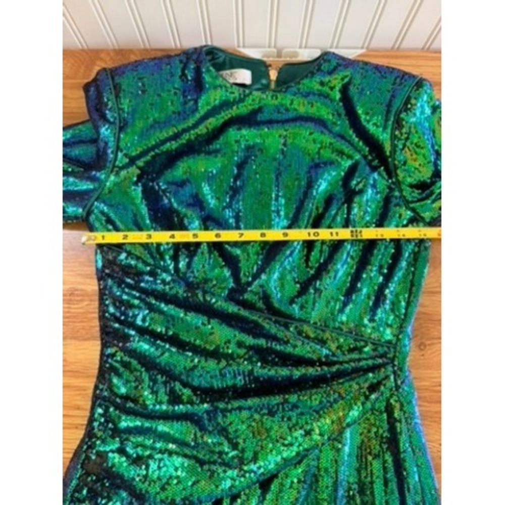 House of CB Cristobal Iridescent Sequin Mini Dress Green Blue M - Picture 14 of 16